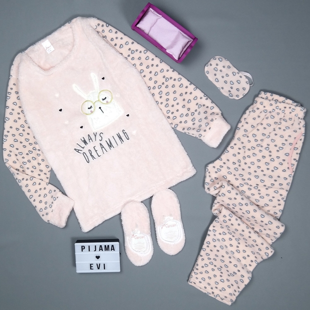 Always Dreaming Desenli Kadın Peluş Pijama Takımı - 2