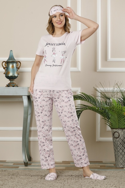 Ballet School Desenli Sabahlıklı Pijama Takımı - 2
