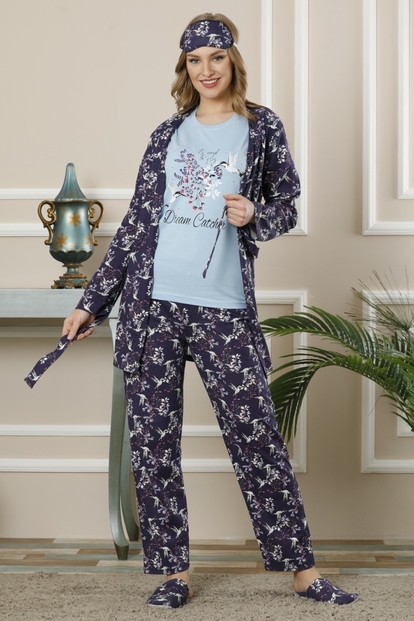 Dream Catcher Desenli Sabahlıklı Pijama Takımı - 1