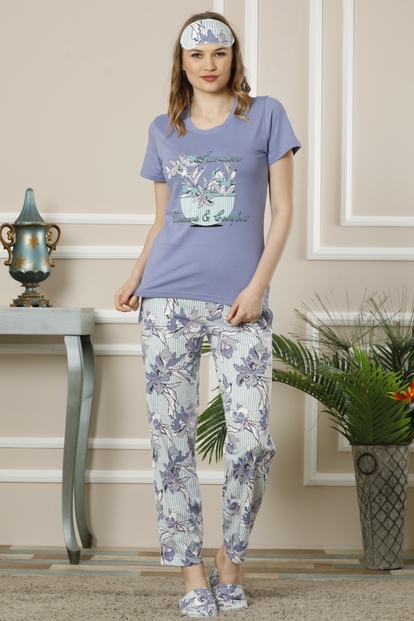 Garden Flower Comfort Desenli Sabahlıklı Pijama Takımı - 2