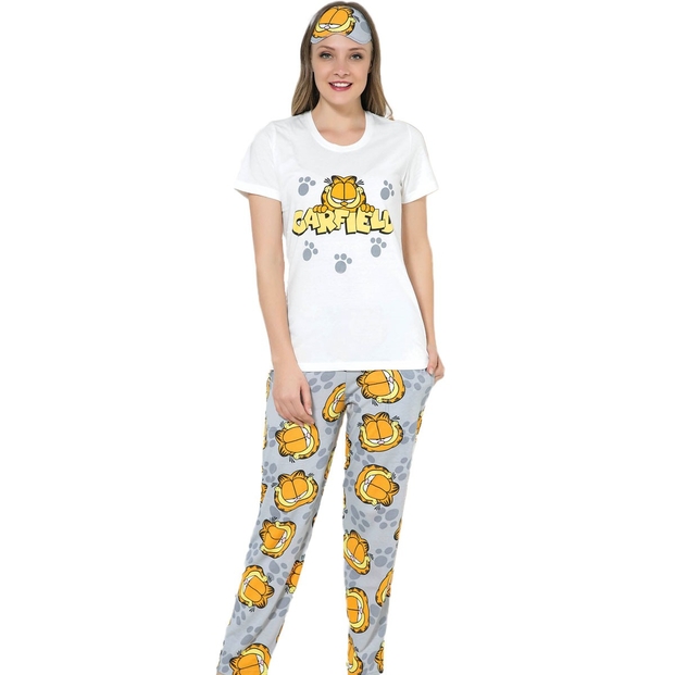 Garfield Desenli Sabahlıklı Pijama Takımı - 2