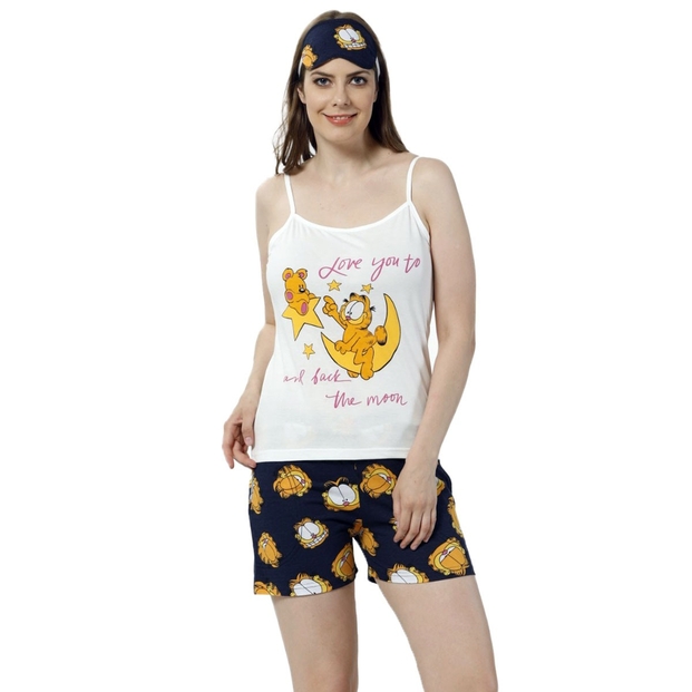 Garfield Love Desenli Şortlu Sabahlıklı Pijama Takımı - 2