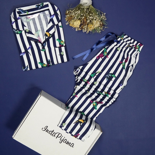 İndigo Exculusive Collection Önden Düğmeli İpek Saten Pijama Takımı - 2