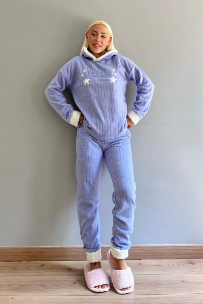 Mavi Everyday Magic Desenli Peluş Polar Pijama Takımı - 5