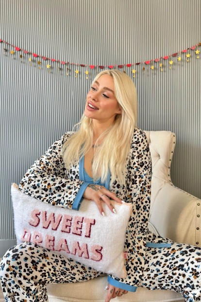 Mavi Flore Exclusive Örme Sabahlıklı Kadın Pijama Takımı - 3