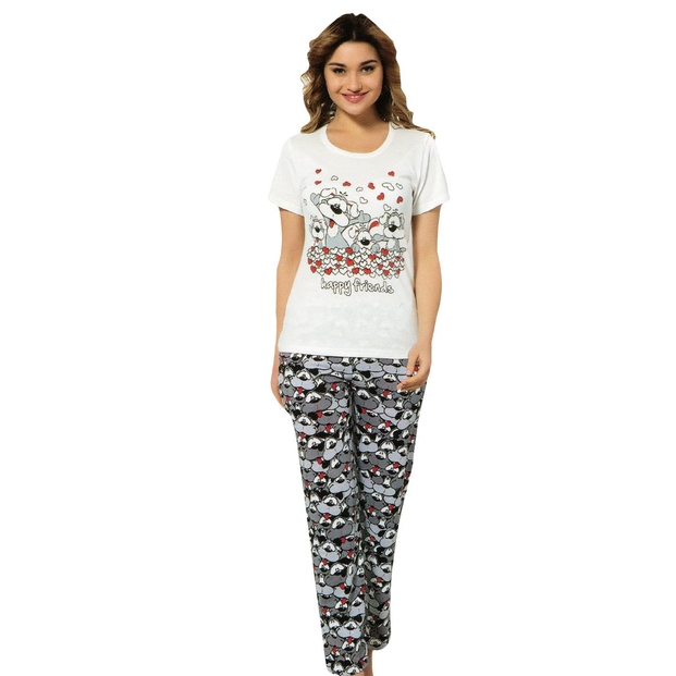 My friends Sevimli Köpek Desenli Sabahlıklı Pijama Takımı - 2