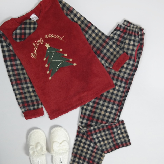 Yılbaşı Özel Peluş Pijama Takımı - 2