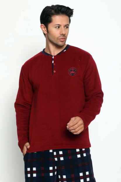 Bordo Department Baskılı Polar Erkek Pijama Takımı - Pijamaevi (1)