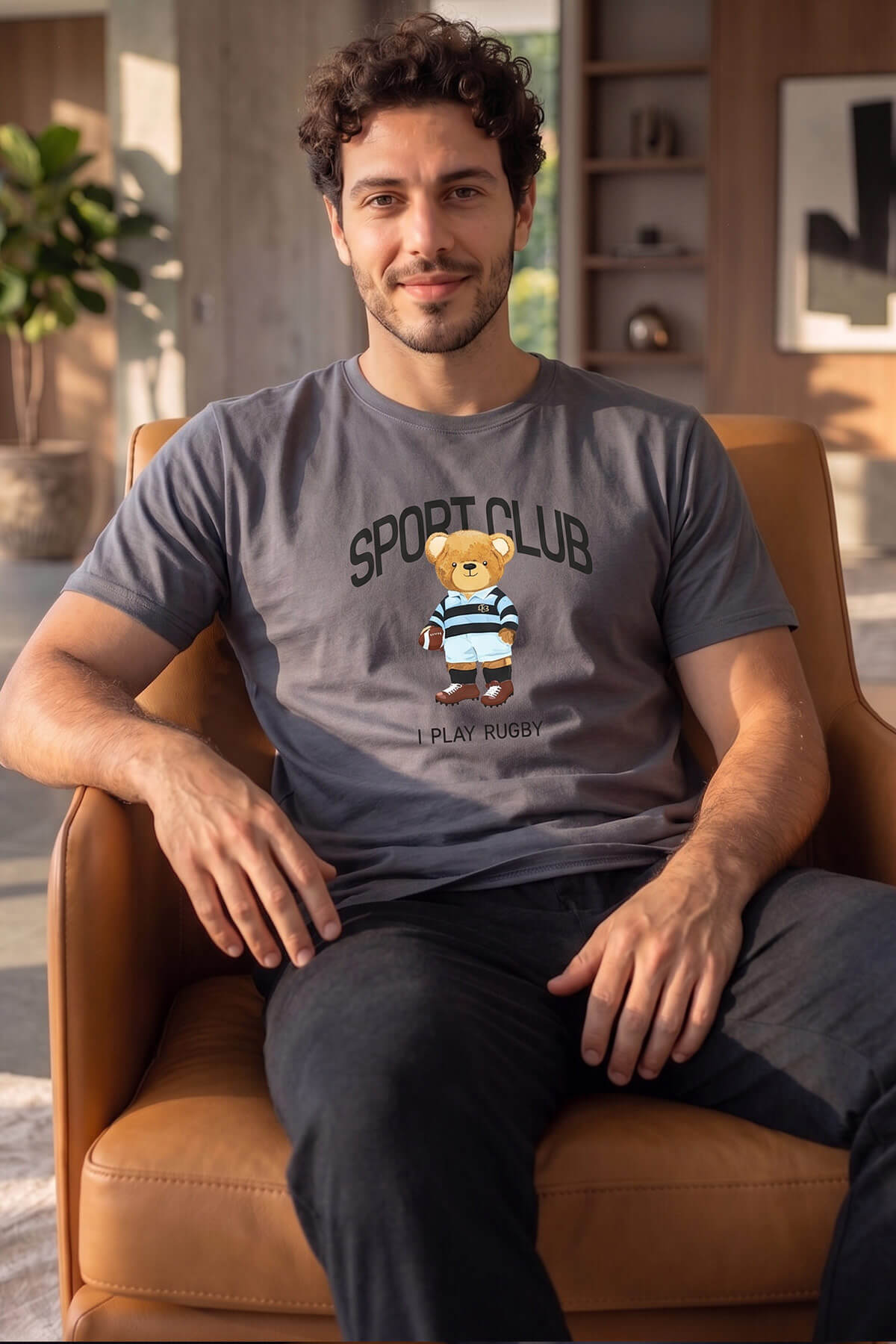 Füme S Club Desenli Kısa Kollu Erkek Pijama Takımı