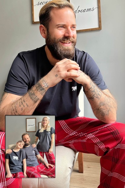 Lacivert Bear Kısa Kol Sevgili Aile Pijaması - Erkek Takımı - Pijamaevi