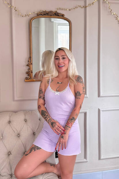 Lila Chic Comfort Dantelli Örme Askılı Şortlu Kadın Pijama Takımı - Pijamaevi (1)