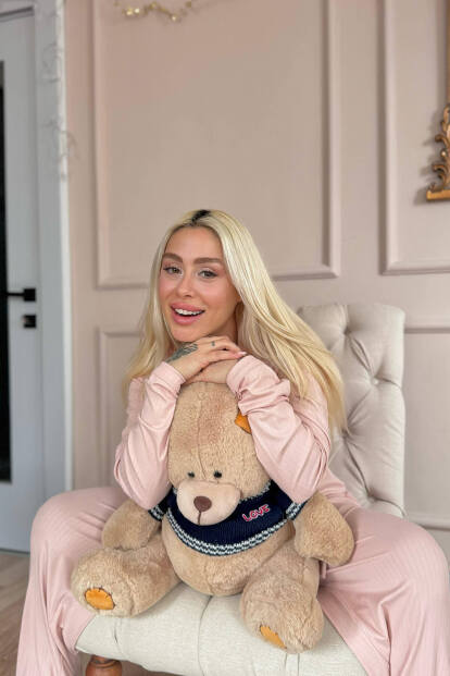 Pudra Dublin Sabahlıklı Kadın Pijama Takımı - Pijamaevi (1)