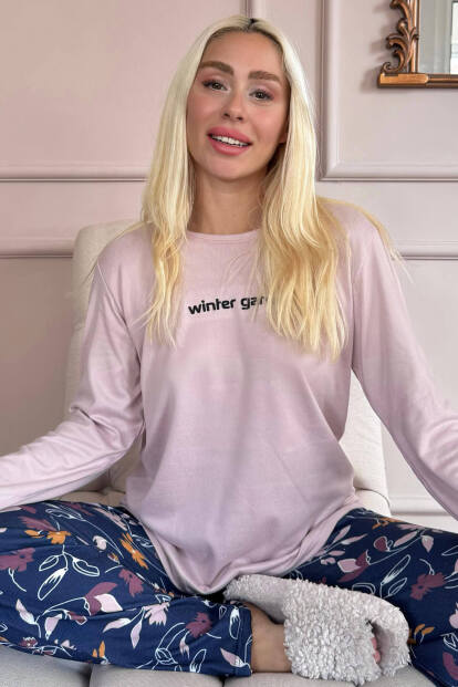 Pudra Garden Desenli Termal Kadın Pijama Takımı - Pijamaevi