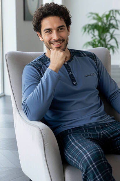 Relax Stylish Erkek Uzun Kol Pijama Takımı - Pijamaevi