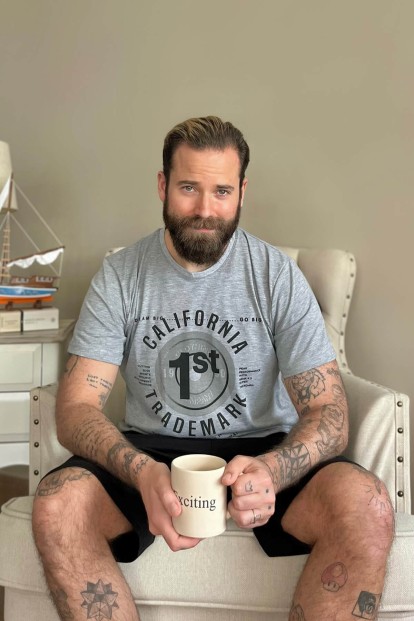 Siyah California Baskılı Şortlu Kısa Kollu Erkek Pijama Takımı - Pijamaevi (1)