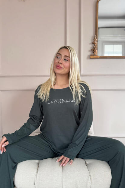 Yeşil You Dublin Uzun Kollu Kadın Pijama Takımı - Pijamaevi (1)